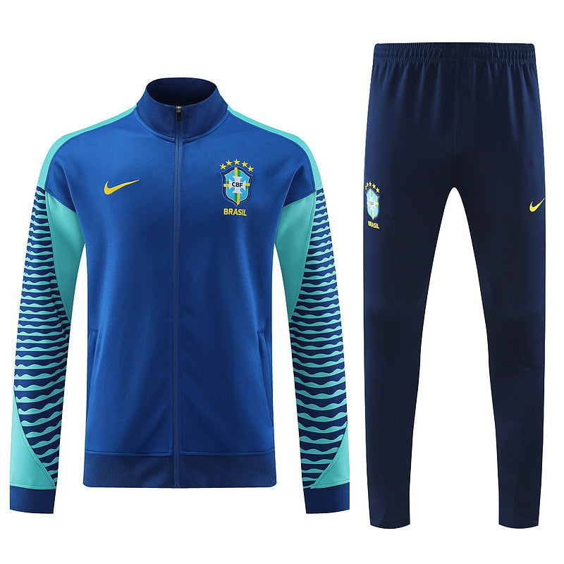 Conjunto de Frio Seleção Brasil 2024/25 Azul - Viagem