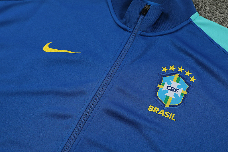 Conjunto de Frio Seleção Brasil 2024/25 Azul - Viagem