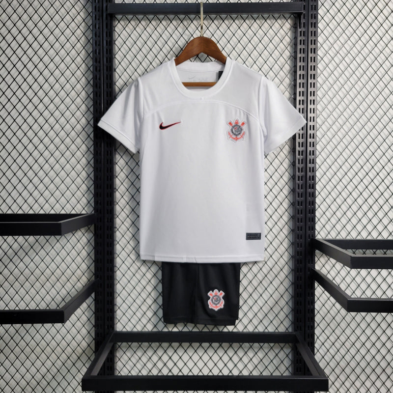 Conjunto Infantil Corinthians l 2023/24 Branco - Modelo Torcedor