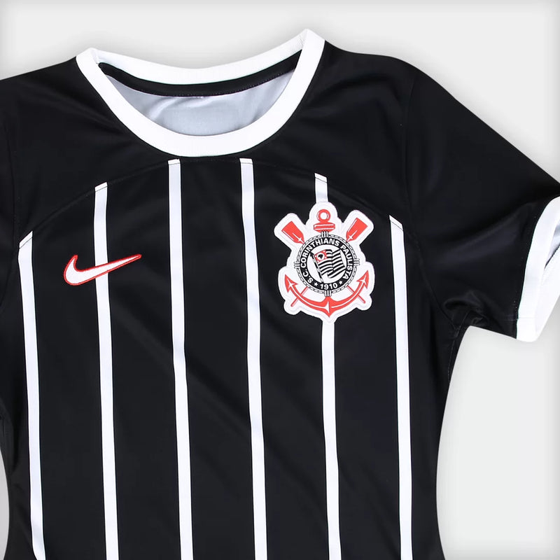 Camisa Feminina ll Corinthians 2023/24 Preta - Modelo Baby Look