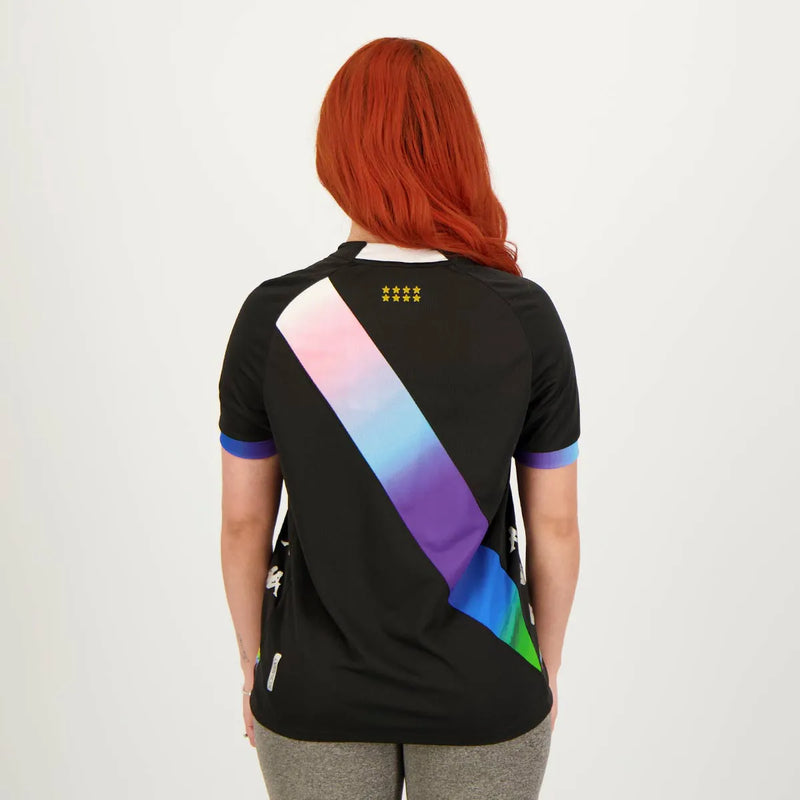 Camisa Feminina Vasco da Gama LGBTQIA+ 2022/23 Preta - Modelo Baby Look