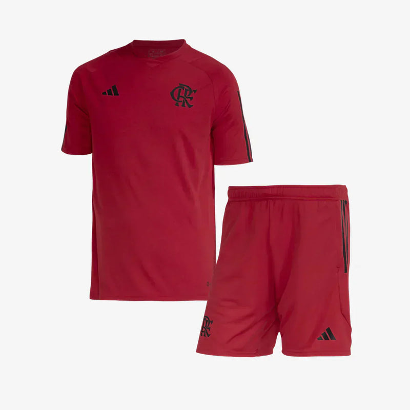 Conjunto Infantil CR Flamengo Treino 2023/24 Vermelho - Modelo Torcedor