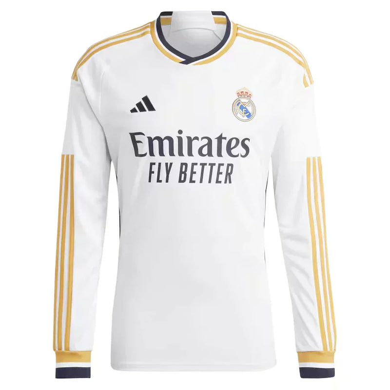 Camisa Manga Longa Real Madrid l 2023/24 Branca - Modelo Torcedor