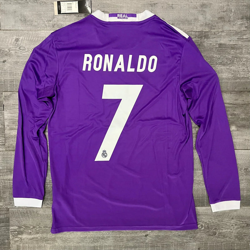 Camisa Retrô Real Madrid Manga Longa 2016/17 Away