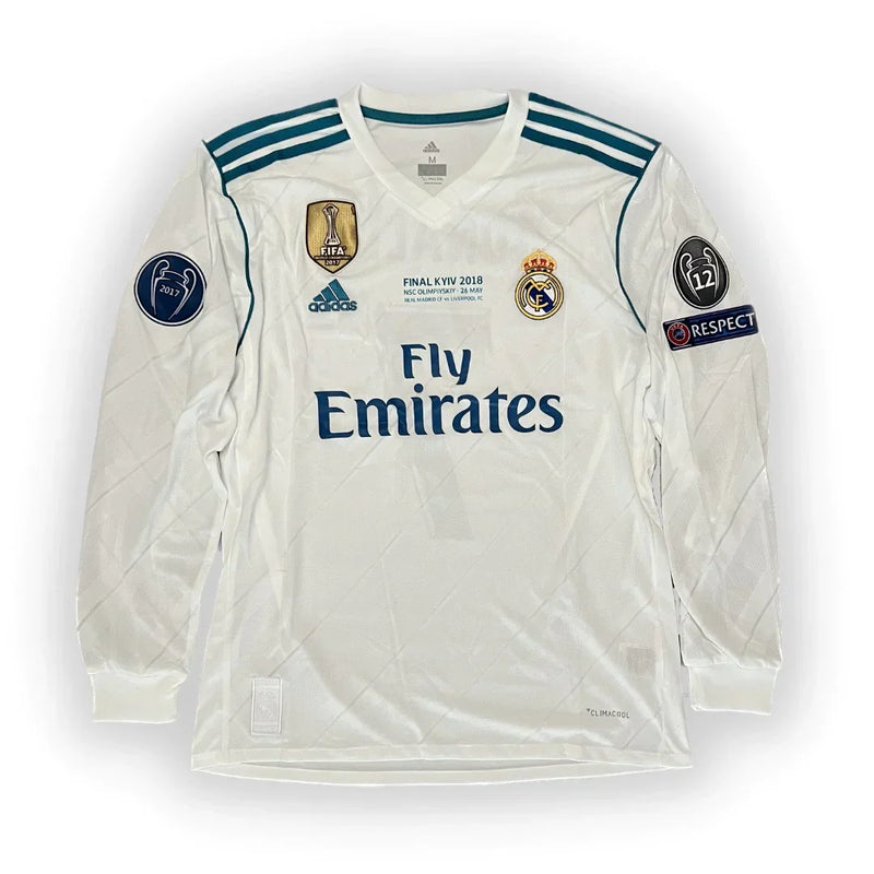 Camisa Retrô Real Madrid Manga Longa 2017/18 Home