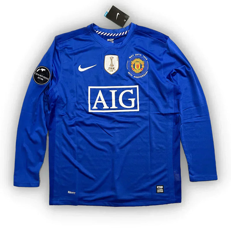 Camisa Retrô Manchester United Manga Longa 2008/09 Third